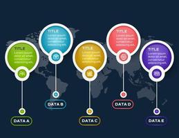modello di presentazione aziendale infografica con 5 opzioni vettore