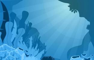 scena subacquea con illustrazione di barriera corallina vettore