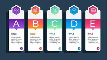 modello di presentazione aziendale infografica con 5 opzioni. illustrazione vettoriale