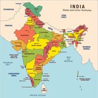 dettagliato India nazione carta geografica modello vettore