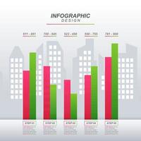 grafico a barre che mostra la ripresa finanziaria dopo la crisi infografica vettore