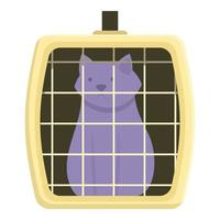 carino gatto scatola icona cartone animato vettore. animale domestico gabbia vettore