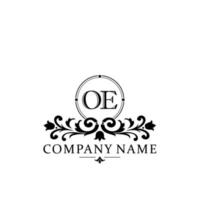 lettera oe floreale logo design. logo per donne bellezza salone massaggio cosmetico o terme marca vettore