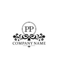 lettera pp floreale logo design. logo per donne bellezza salone massaggio cosmetico o terme marca vettore