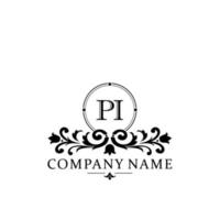 lettera pi floreale logo design. logo per donne bellezza salone massaggio cosmetico o terme marca vettore