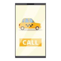 Taxi Telefono chiamata icona cartone animato vettore. auto servizio vettore