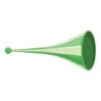 verde vuvuzela icona cartone animato vettore. calcio tromba vettore