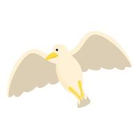 cielo volo uccello icona cartone animato vettore. mare uccello vettore