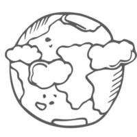 scarabocchio globo icona. vettore illustrazione. piatto design. cartone animato stile vettore isolato. terra giorno concetto