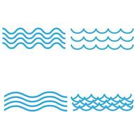 blu onda vettore icone impostato su bianca sfondo. acqua onde illustrazione cartello collezione.