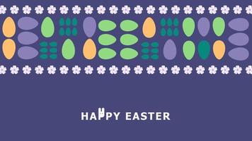 contento Pasqua primavera geometrico mosaico carta con coniglio, uova e fiori. allegro a caccia. vettore