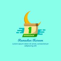 Ramadan evento cartone animato. Ramadan saluto vettore