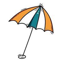 scarabocchio parasole, mare ombrello, mano disegnato sole ombrello. vettore illustrazione isolato su bianca sfondo