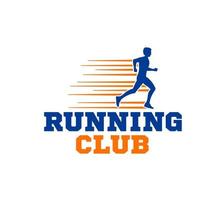 in esecuzione club icona, jogging sport simbolo o cartello vettore