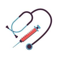 stetoscopio medico simbolo cartone animato isolato vettore illustrazione