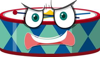 personaggio dei cartoni animati di tamburo con espressione facciale vettore