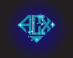 acx lettera logo creativo design. acx unico design. vettore