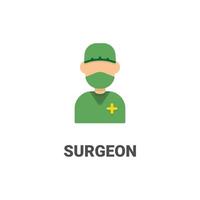 icona di vettore del chirurgo avatar dalla collezione di avatar. illustrazione in stile piatto, perfetta per il tuo sito Web, applicazione, progetto di stampa, ecc