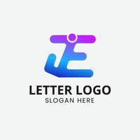 lettera je logo icona design. je logo forma. utilizzabile per attività commerciale e persone loghi. je lettera logo design modello vettore