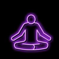 yoga persone silhouette neon splendore icona illustrazione vettore