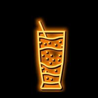 lisciare bevanda bevanda neon splendore icona illustrazione vettore