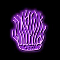 cordyceps fungo neon splendore icona illustrazione vettore