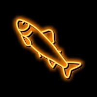 parr salmone neon splendore icona illustrazione vettore