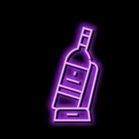 titolare vino neon splendore icona illustrazione vettore