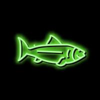 pesce oceano neon splendore icona illustrazione vettore