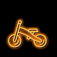 bicicletta di legno neon splendore icona illustrazione vettore