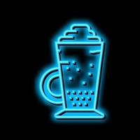 glace caffè neon splendore icona illustrazione vettore