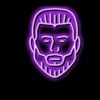 coda d'anatra barba capelli stile neon splendore icona illustrazione vettore