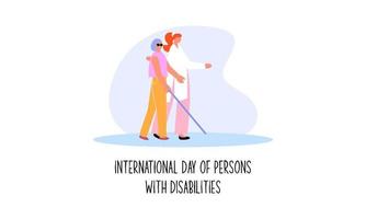 piatto design internazionale giorno di persone con invalidità illustrazione vettore