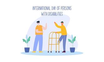 piatto design internazionale giorno di persone con invalidità illustrazione vettore
