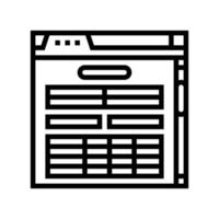 ragnatela modulo documento carta linea icona vettore illustrazione