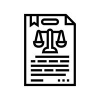 legale documento carta linea icona vettore illustrazione