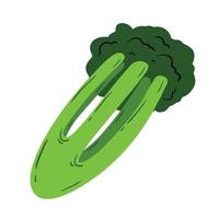 sedano piatto icona. verde verdura. salutare nutrizione. ingredienti per insalata isolato su bianca. vettore