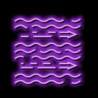 flusso d'aria pulito neon splendore icona illustrazione vettore