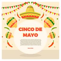 Illustrazione piana di vettore di Cinco De Mayo