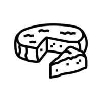 Brie formaggio cibo fetta linea icona vettore illustrazione