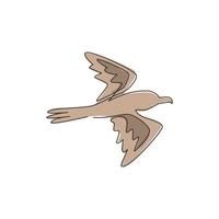 disegno a linea continua di un simpatico albatro per l'identità del logo aziendale. adorabile concetto di mascotte di uccelli marini per l'icona del marchio dell'azienda marina. illustrazione di vettore di progettazione grafica di disegno di una linea moderna