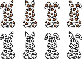 leopardo coniglietto svg, bufalo plaid coniglietto svg, Pasqua plaid coniglietto svg, png, eps, dxf vettore