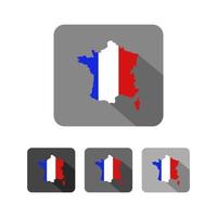 Francia mappa impostata su sfondo bianco vettore