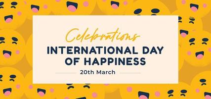 celebrazioni internazionale giorno di felicità bandiera design modello vettore