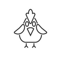 vettore linea forma pollo logo icona.