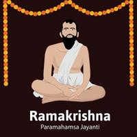 ramakrishna paramahamsa jayanti vettore illustrazione