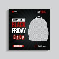 modello di post sui social media del black friday vettore