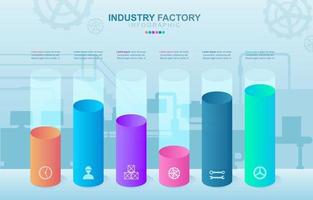 grafico a barre di affari industriali infografica vettore