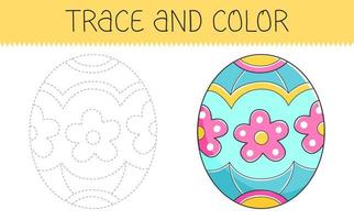 tracciare e colore colorazione libro con Pasqua uovo per bambini. colorazione pagina con cartone animato Pasqua uovo. vettore illustrazione.