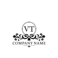 lettera vt floreale logo design. logo per donne bellezza salone massaggio cosmetico o terme marca vettore